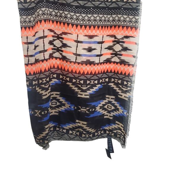 Forever 21 Aztec Abstract Tribal Square Scarf NWT Sheer Lightweight Large - Picture 4 of 6
